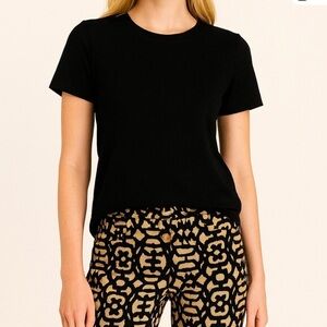 Gretchen Scott Designs Black and Cream Patterned Pants